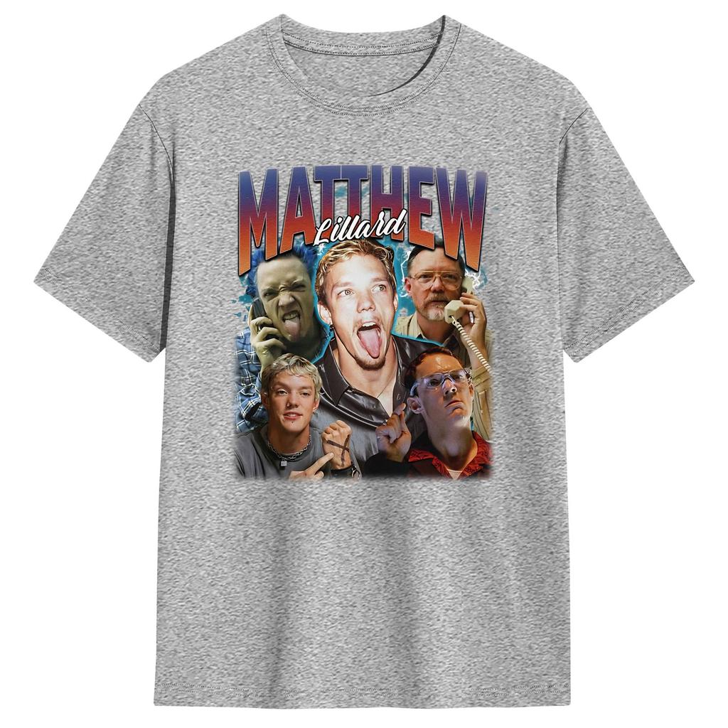 Oversize T-shirt Letni Matthew Lillard Koszulki Rekreacyjne Bawełniany T-shirt dla Unisex YK Zabawny Top z Krótkim Rękawem Koszulki