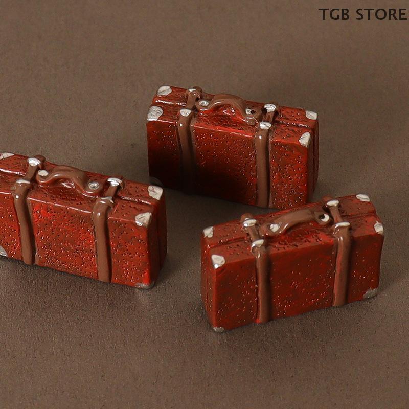 Puppe Leder Gepäck Koffer Vintage Holzkiste Puppenzubehör Puppenhausmöbel Geschenk