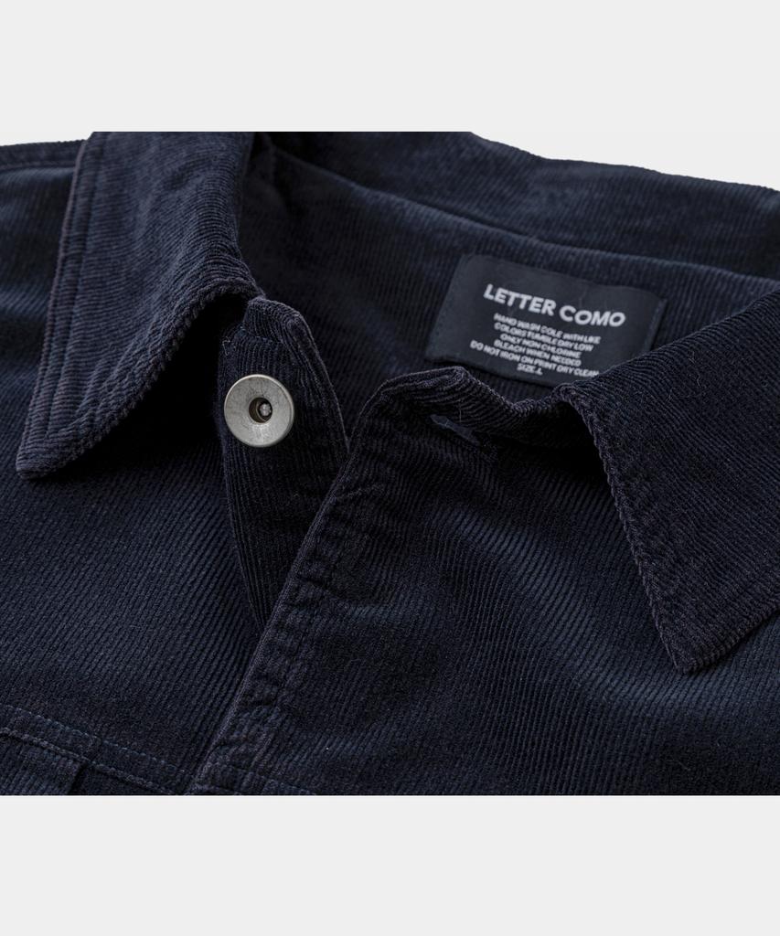 Lettercomo Soft Corduroy Trucker Jacket Dark Navy