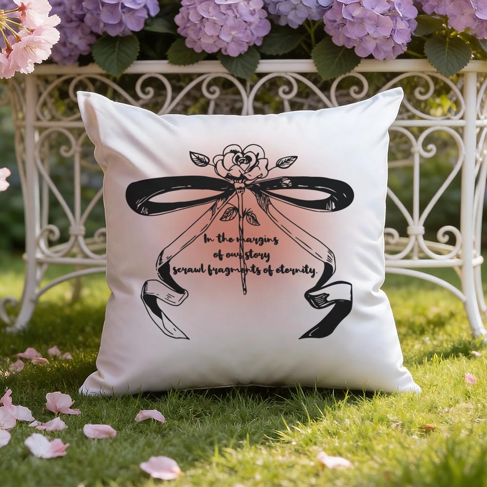 Korean T-Trendy Bow Cushion Cover Home & Car Dual-Scene Pillow Cover: Reversible for Premium Comfort