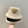 Cute Bear Plush Bucket Hat for Baby Autumn Winter Girls Boys Solid Color Fisherman Hats Thicken Warm Kids Outdoor Basin Cap