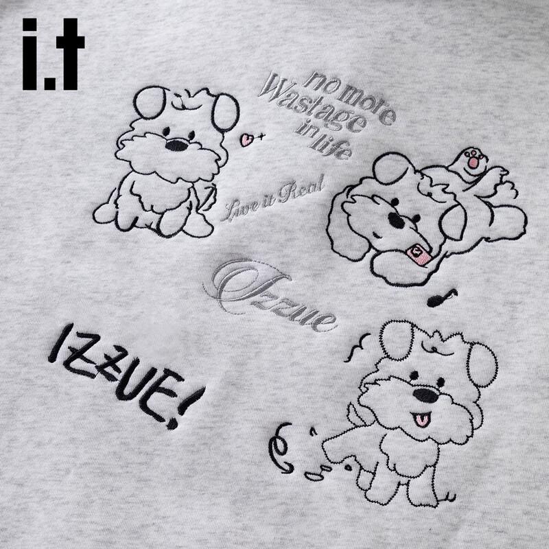 Izzue IT Women's Cartoon Embroidered Fleece-Lined Sweatshirt
