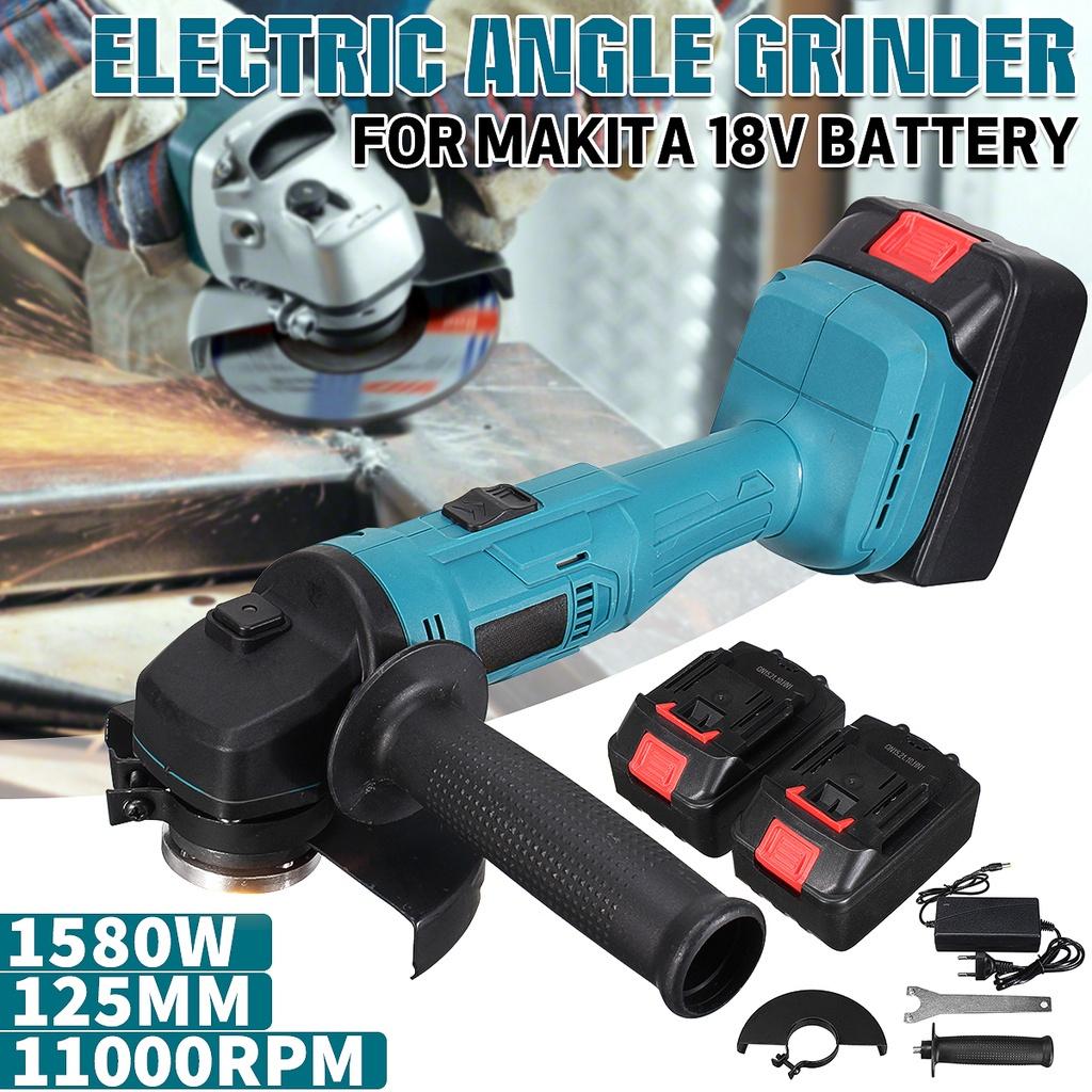 1580W Cordless Angle Grinder 11000rpm Li Battery Electric Polishing Cutting Machine Power Tools For 18V Battery 125mm