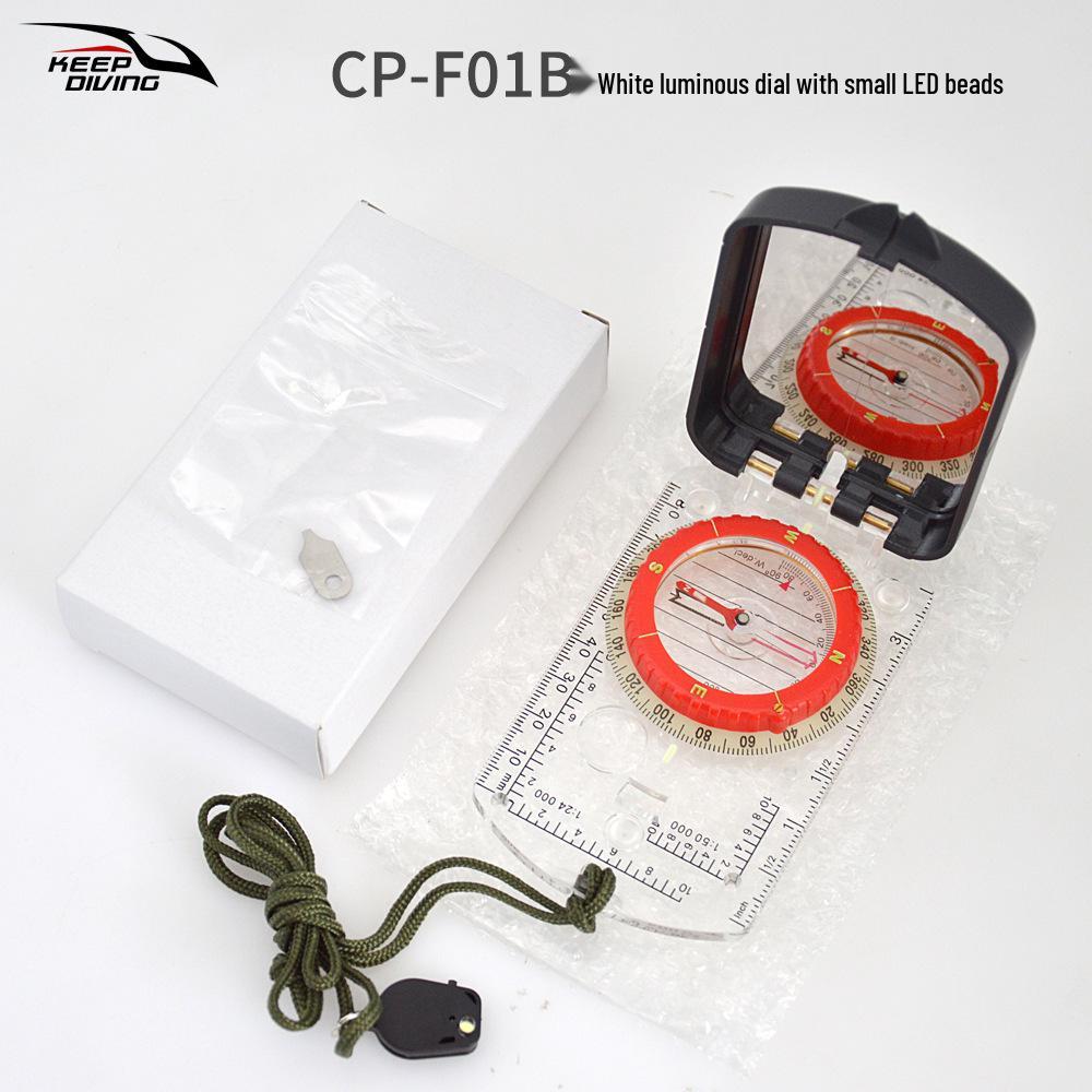 Multi-Functional Luminous Card Compass with Light for Outdoor Adventure and Navigation.