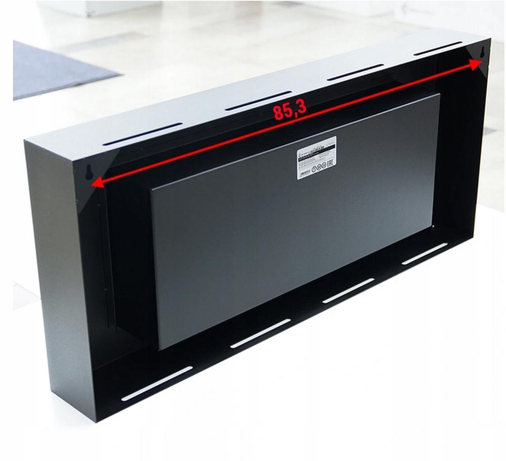 Wall mounted Bioethanol fireplace DELTA FLAT black with glazing TÜV