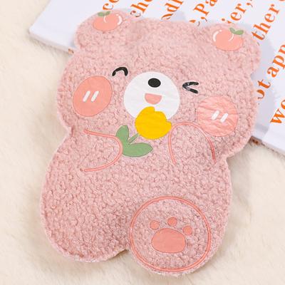 Mini Water Warmer Cartoon Plush Bear Hot Water Bottle Water Filling Bear Flannel Portable Student Hand Warmer Cute