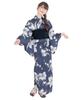 Yukata készlet Junior Retro Change Weave 3 részes szett Heiko C Girls Flower Evening [KYOETSU] (Yukata, Obi, Geta) (140cm, 11.Lily Viselet)