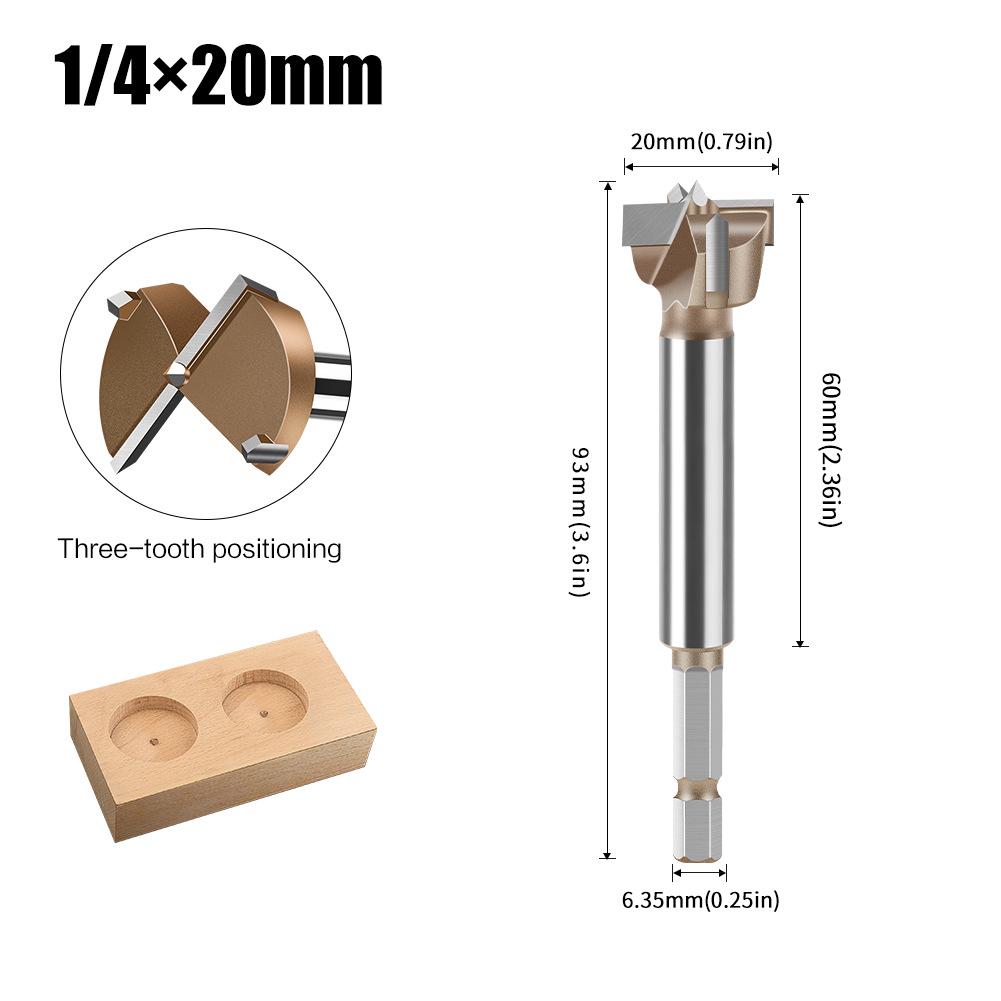 Hexagonal Handle Professional Woodworking Three-Tooth Alloy Hole Opener