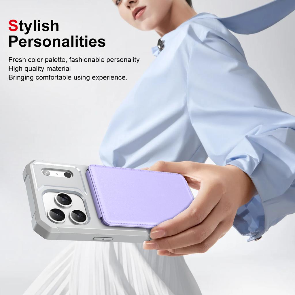 Leather Wallet Card Holder Phone Case for IPhone Air 17 16 15 Plus 16 15 Pro Max with Bracket Phone Holder Stand Hard Cover