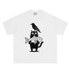 Cartoon Cat And Crow Fish Funny Meme Tshirt Unisex Unisex Vintage Fashion Tshirt Summer Shortsleeved Loose Casual Cotton Tshirts