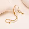 Double Layer Stacked Bracelet Stainless Steel Gypsophila Chain Imitation Pearl Ball Bracelets For Women Gold Color Jewelry