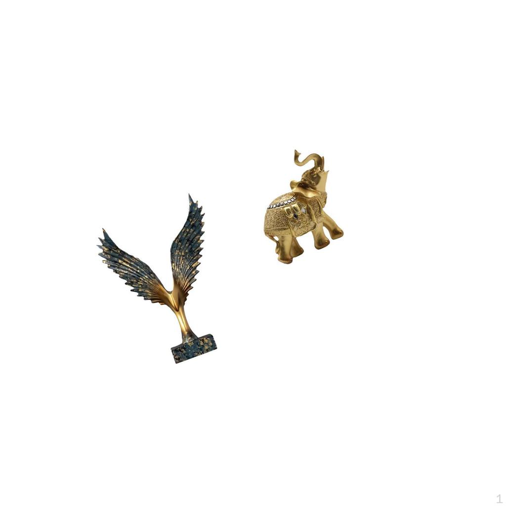Winged Resin Sculpture Feng Shui Decorative Ornament for Shelf Bedroom Desk Home Art Crafts Animal