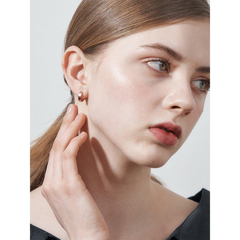14K Gf Simple Round One-Touch Earrings Gigfee004