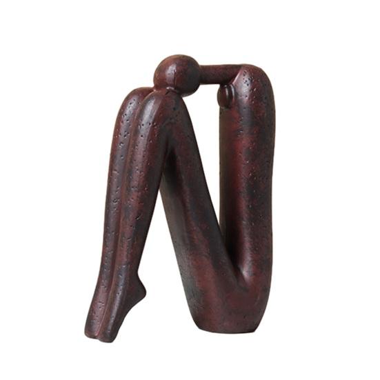 Abstrakte Strichmännchen-Figur Moderne minimalistische sitzende Mann-Harz-Statue Skulptur Haus Büro Schreibtischdekoration