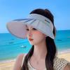 2026 Women'S Summer  Large Brim Open Empty Top Sun Hat Upf 50+ Foldable Sunshade Hat Uv Protect Sun Protection Sun Cap