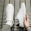 Business Casual Men's Shoes Soft Women Shoes Comfortable Casual PU Leather Shoes for Men 2025 Autumn Solid White Men Sneakers