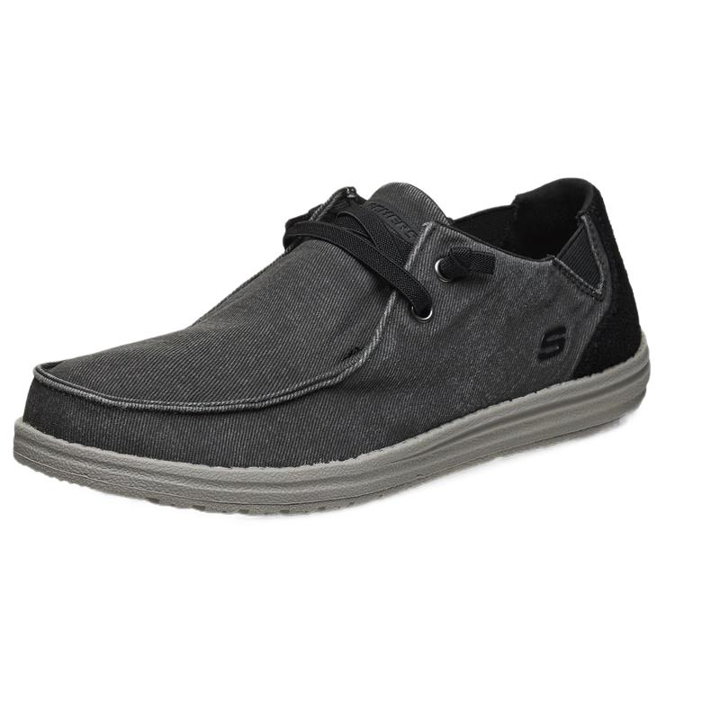 Мужские повседневные кеды-слипоны Skechers из канваса 66387 8.5 чёрный