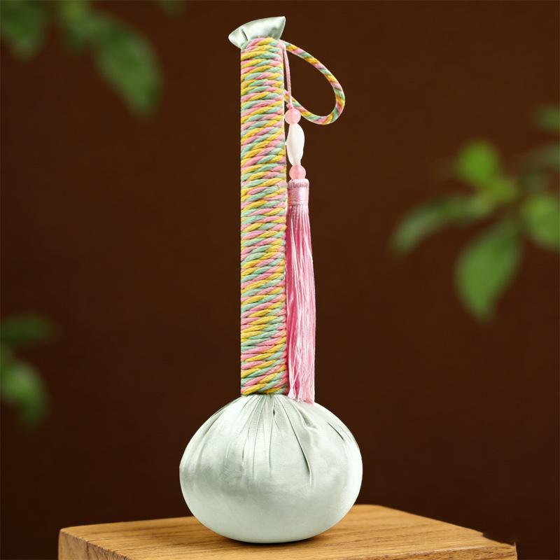 Year of the Horse Mugwort Meridian Massage Hammer - Solid Color Brocade Multifunctional Health Gift