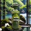 Garten Frosch Statue mit großem Maul Outdoor Frosch Dekorationen Garten zum Dekorieren Terrasse Balkon und Rasen Kreatives Tischornament NEU