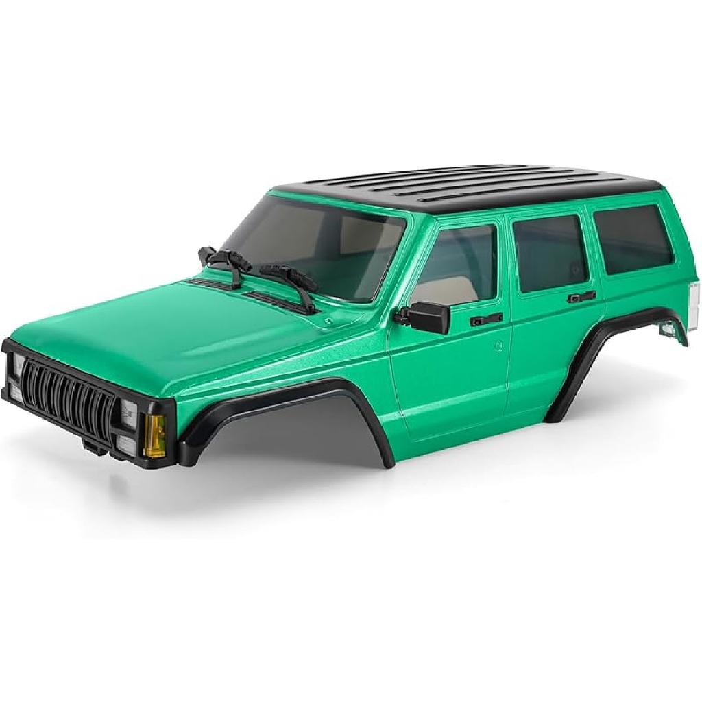 INJORA 6.10in 133g Wheelbase ABS Hardtop Cherokee Body for TRX4M Bronco Defender Chassis 1/18 RC Crawler Upgrade(Silver Grey)