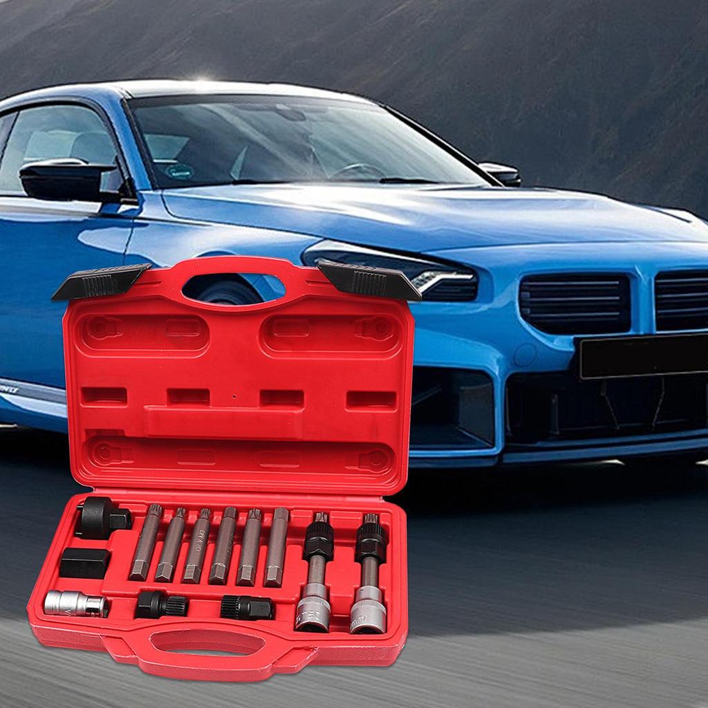 Manual Alternator Pulley Tool, Non-Slip Removal Wrench Puller for Vehicle Truck Garage Workshop Maintenance Engine Bay Repair