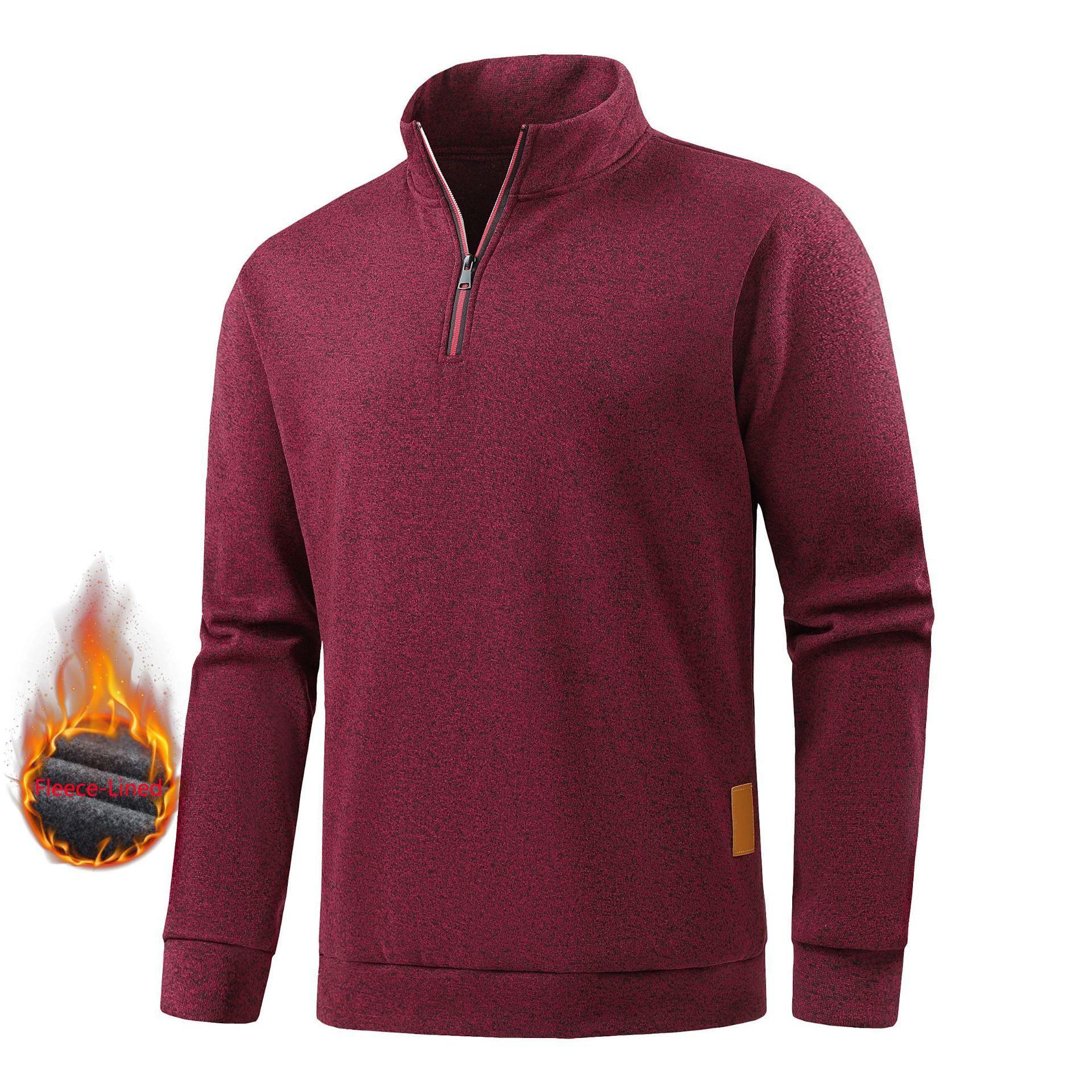 Европейский пуловер с молнией до середины футболка для занятий спортом на открытом воздухе базовый лонгслив осенне-зимняя повседневная одежда для бега XXL красный 4250₽