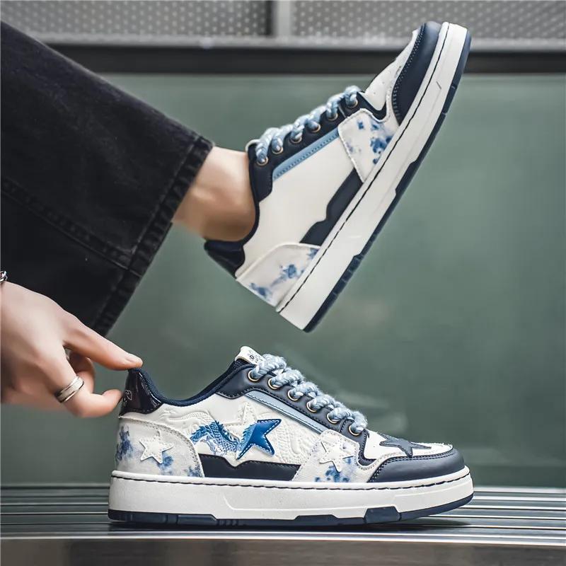 Buty męskie do skateboardingu, mokasyny antypoślizgowe, casualowe sneakersy, buty sportowe i rekreacyjne dla mężczyzn, buty sportowe na platformie, odporne na zużycie