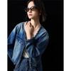 Chuyu Women's Retro Woven Trim Denim Jacket