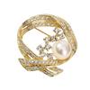 Easy Clasp Alloy Rhinestones Pearls Brooch for Formal Occasions Casual Outfits Stylish Accessory Gift