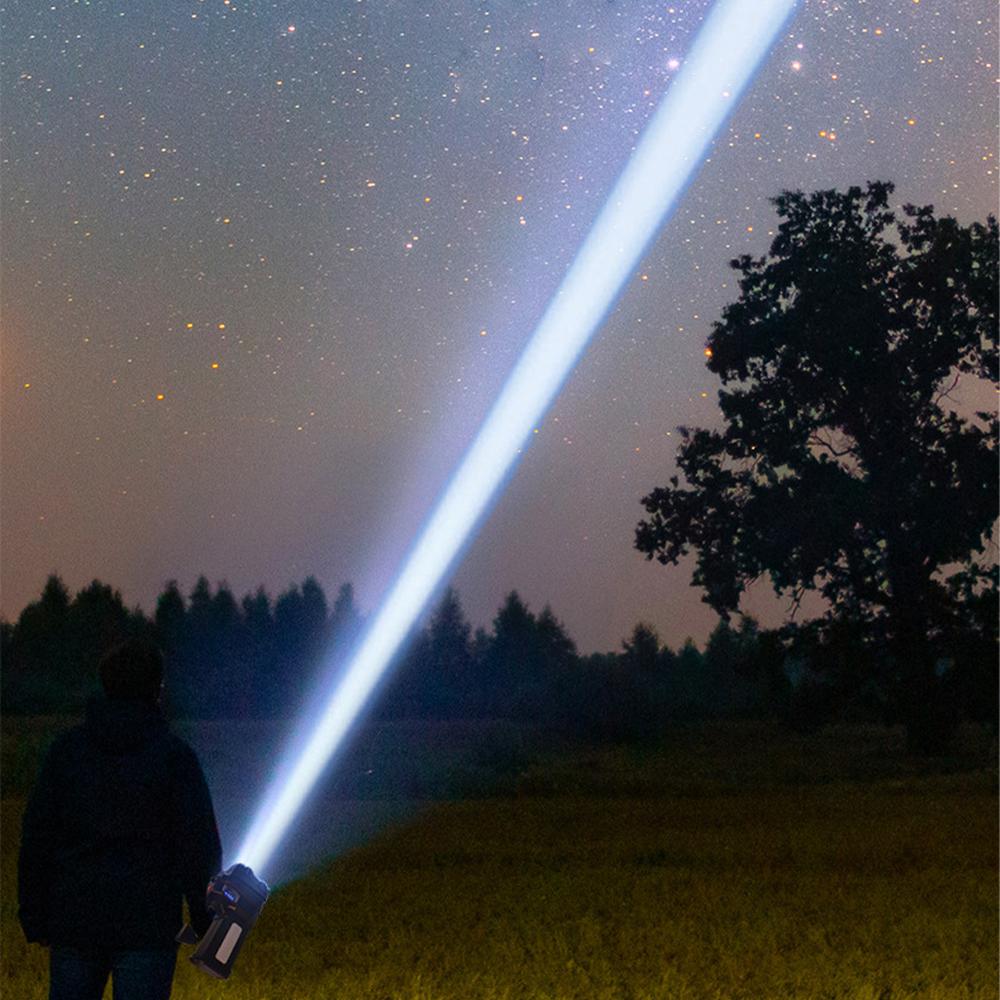 Solar Energy High Power LED Flashlight Type-C Rechargeable Strong Light Lamp Waterproof For Outdoor Camping Hiking