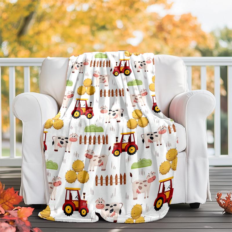 Truck Theme Printed Blanket - Perfect for Couch, Bed, Travel & Outdoor Use | Machine Washable, Cozy & Durable.