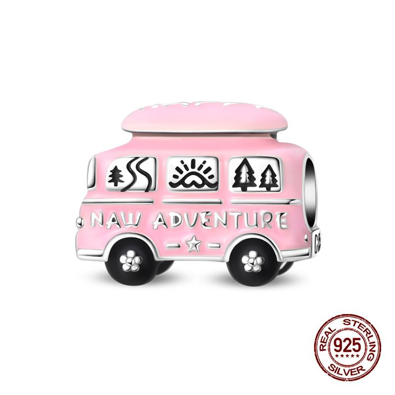 

Fashion 925 Silver Red Bus Tourist Car Camera Charms Pendents Fit Original Bracelet Charms Diy Travel Souvenir Jewelry