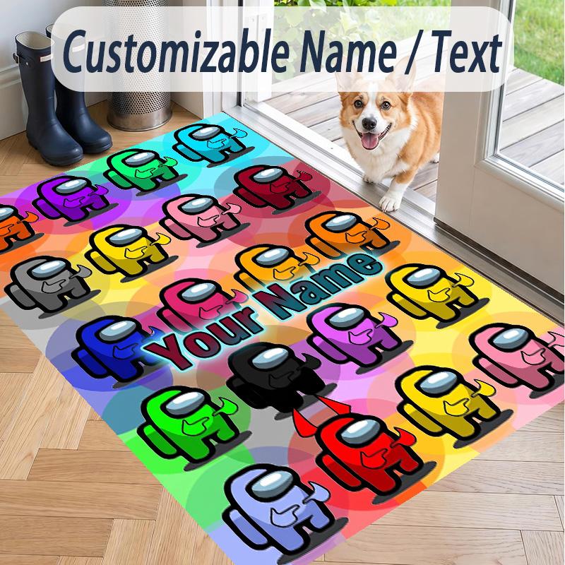 Custom Text Printed Rug Among Us Non Slip Floor Carpet For Home Room Decor