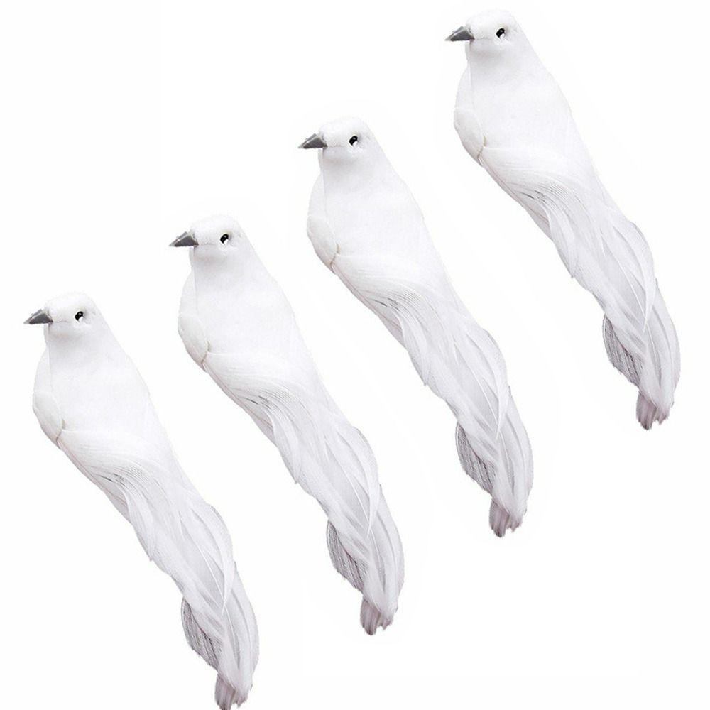 Christmas With Clip Photography Props Home Furnishing Fake Bird Imitation Bird Dove Feather Bird