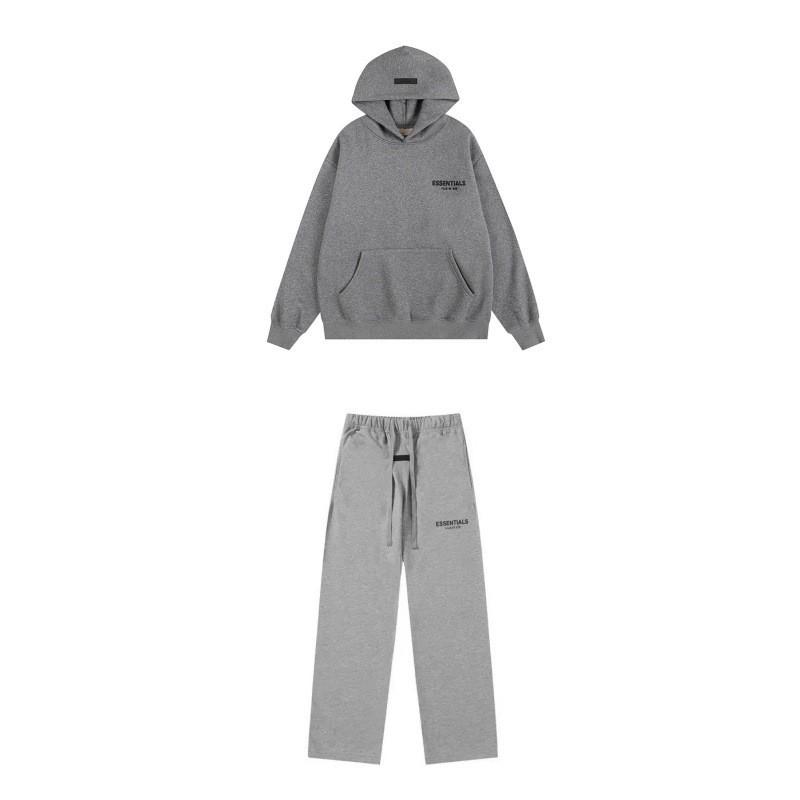 FEAR OF GOD ESSENTIALS Flocked Letter Hoodie Men Women Loose Fleece Sweatshirt Casual Streetwear