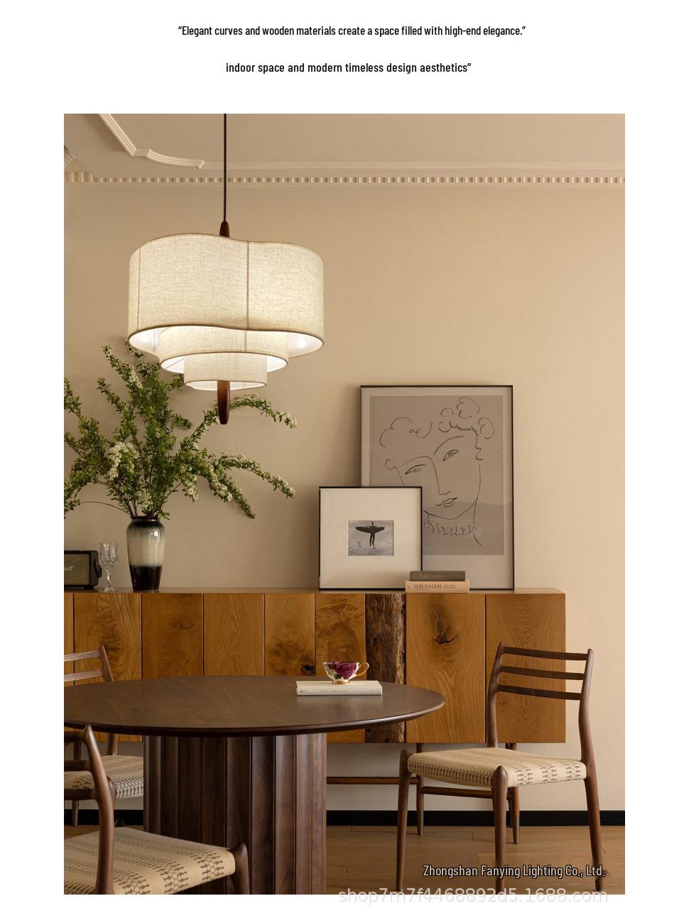 Wabi-Sabi Mid-Century Chandelier for Living & Tea Room