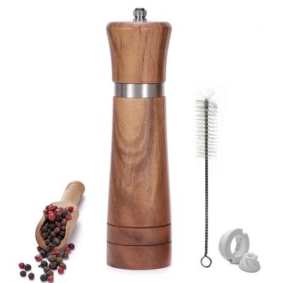 Pfeffermühle, 1-teiliges Salz- und Pfeffermühlen-Set aus Holz (inklusive Ersatzkeramik und -bürste), Salzstreuer für Ihre Küche