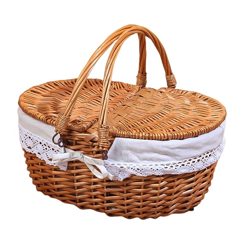 Convenience Kids Gift Storage Basket Simulation Rattans Desktop Elegant Basket for Camping Trip and Relaxing Days