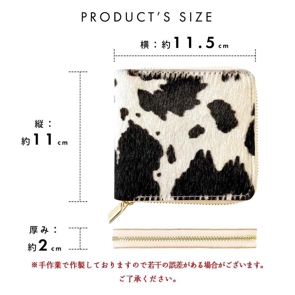 Trendy Yamagishi Genuine Leather Bifold Wallet with Round Zipper, for Men and Women, Compact, Premium Leather with a Black Leather Look