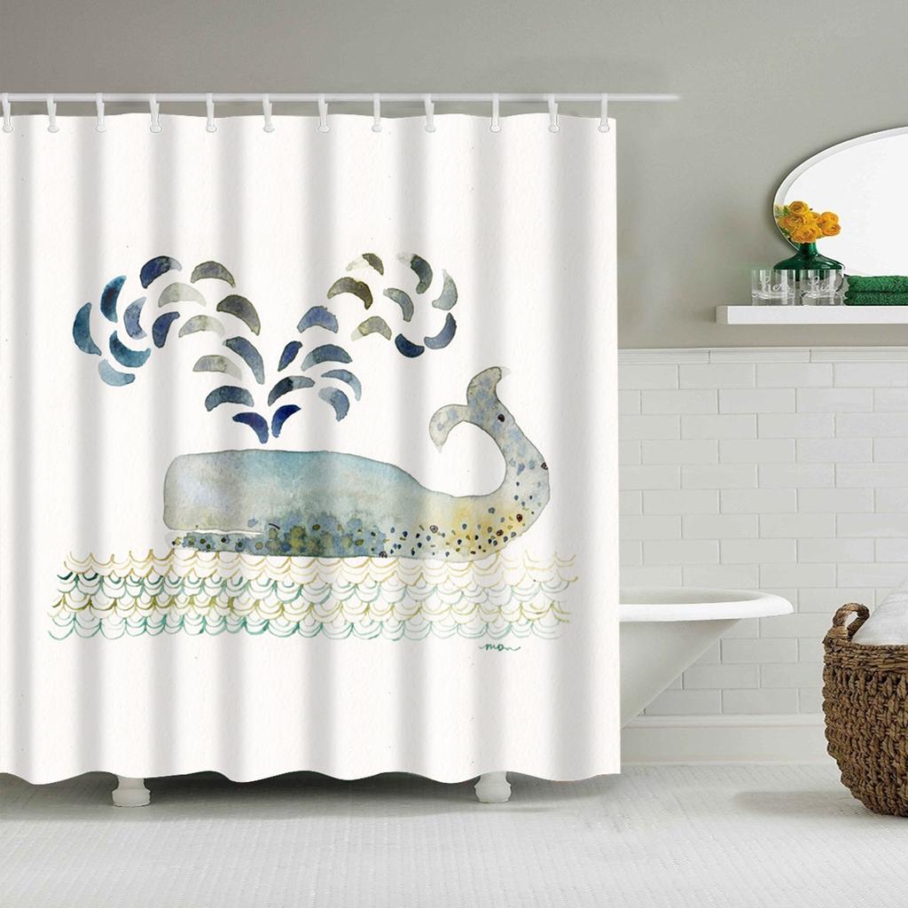 Animals Octopus Wolf Lion Seahorse Turtle Shower Curtains Bathroom Curtain Frabic Waterproof Polyester Bathroom Curtain Hooks