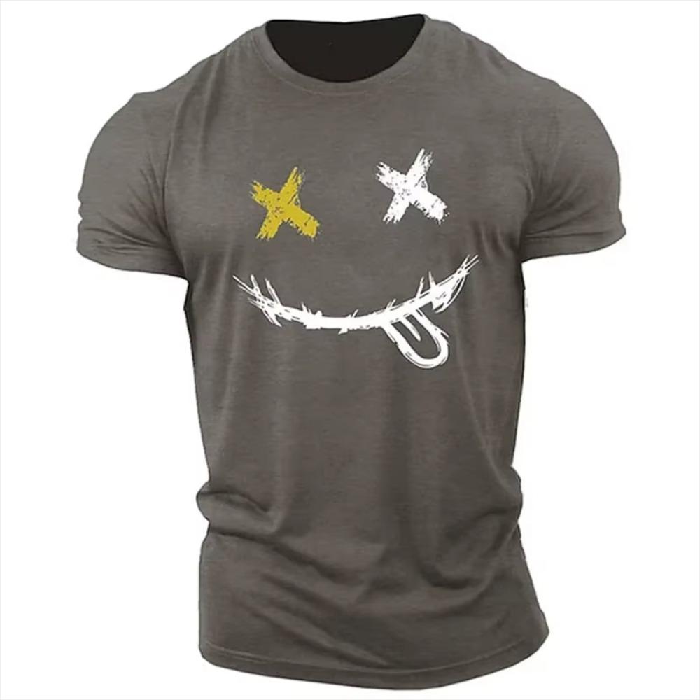 2023 T-shirt Summer New Fashion Men's English Letter Printing Pattern Casual Loose Street Fitness High Quality Cotton Top