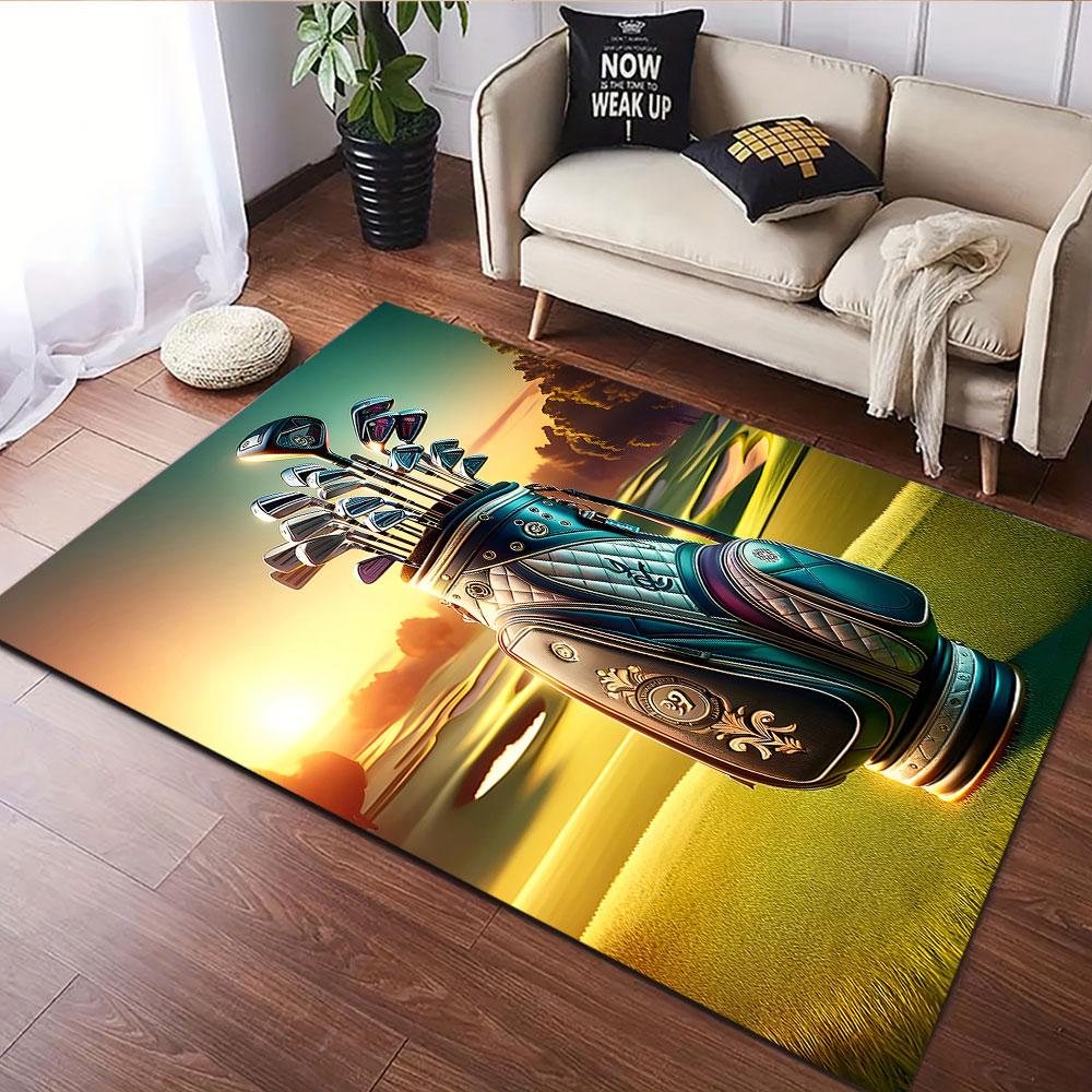 Luxury Golf Bag on Scenic Golf Course Patterned carpet, suitable as a non slip play mat for the living room and bedroom sofa