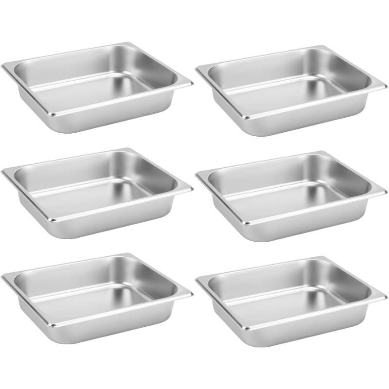 2.6 Inch Deep Stainless Steel Steam Table Pan Commercial Stainless Steel Chafing Steam Table Pan Party Catering Supplies Brown