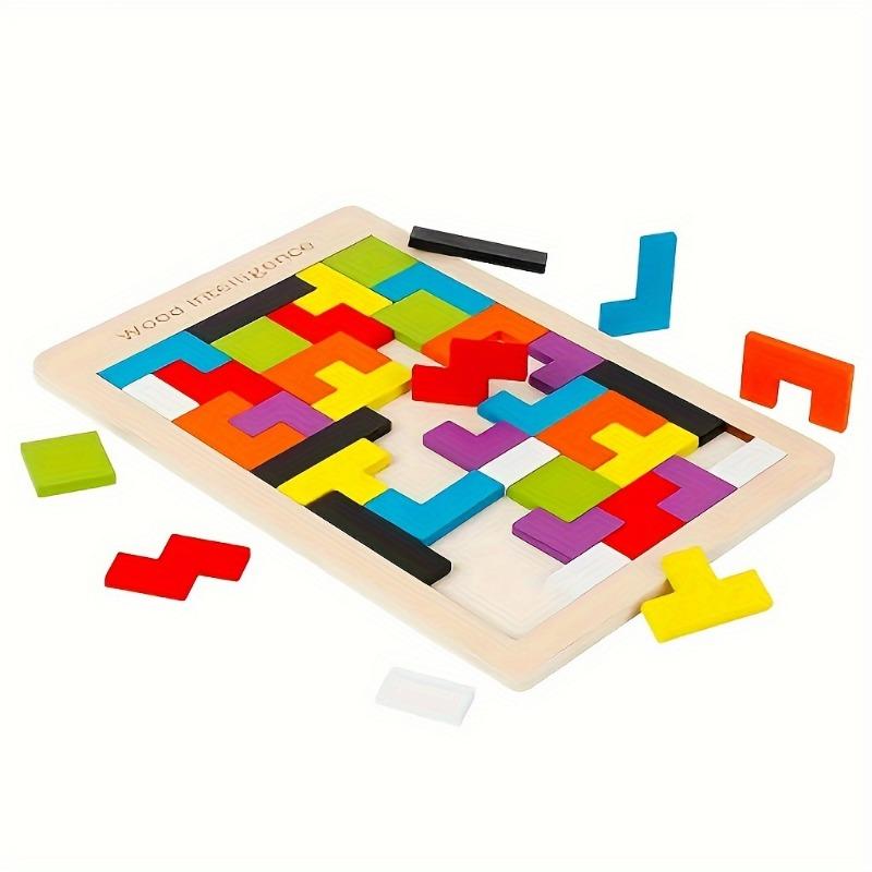 Wooden Tetris Puzzle for Kids Educational Tangram Toy