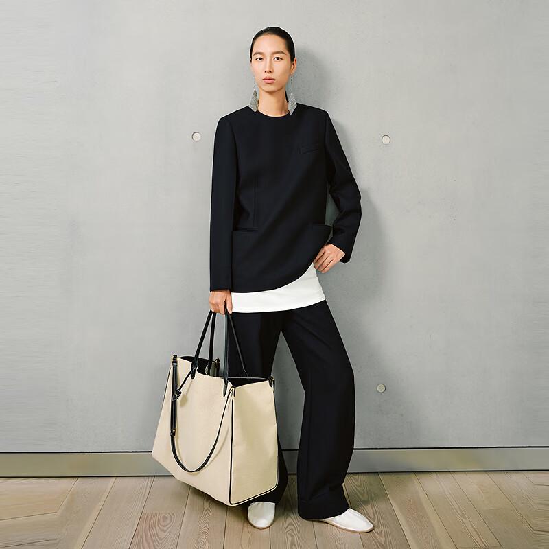 LESS 2025 Spring Casual Straight-Leg Commuter Pants