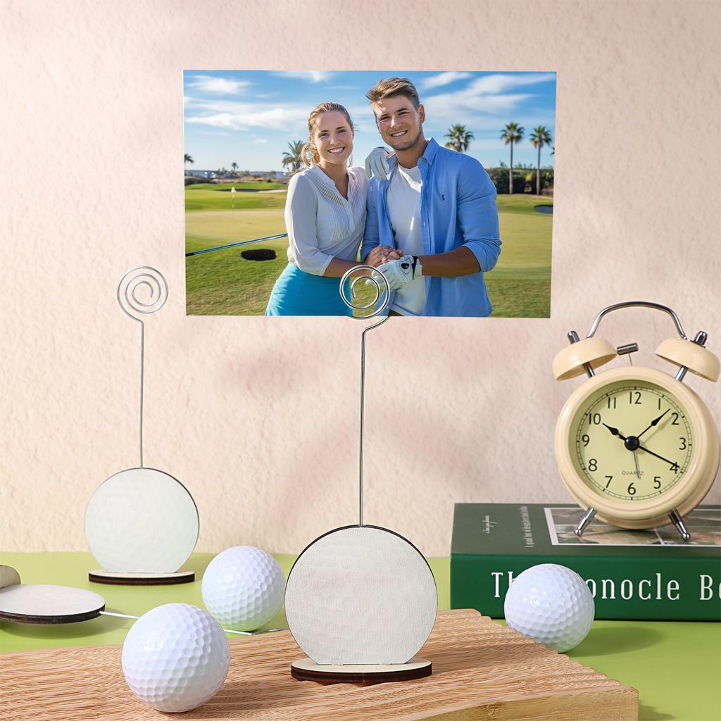 24 Pcs Golf Ball Base Memo Clip Holder Metal Wire Table Number Card Place Holders Stand Note Paper Clip Name Place Card Golf Cen