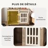 PawHut Dog Crate Furniture with Sliding Door, Medium Dog House, Side Table, 80 x 59 x 63 cm, Walnut