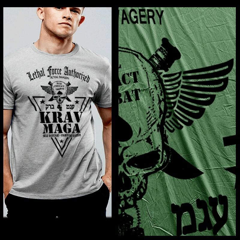 Krav Maga T-shirt Special Forces Military Martial Arts Combat SAS XL Gray Tee