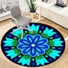 1pc Floral Mandala Pattern Carpet, Round Non Slip Durable Large Size Office Carpet, Suitable for Office