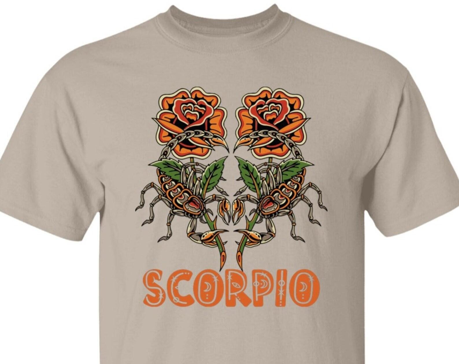 Scorpio Zodiac Sign Classic Tattoo Art T shirt, Old School Tattoo Zodiac Scorpio Sign T shirt, Scorpio Zodiac Shirt, Scorpio T shirts S